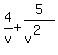 4%2Fv+%2B+5%2F%28v%5E2%29