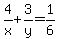 4%2Fx%2B3%2Fy=1%2F6
