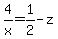4%2Fx=+1%2F2-z