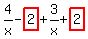 4%2Fx-highlight_red%28+2+%29%2B3%2Fx%2Bhighlight_red%28+2+%29