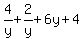 4%2Fy%2B2%2Fy%2B6y%2B4