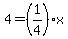 4=%281%2F4%29x
