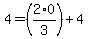 4=%282%2A0%2F3%29%2B4