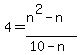 4=%28n%5E2-n%29%2F%2810-n%29