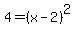 4=%28x-2%29%5E2+
