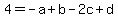 4=-a%2Bb-2c%2Bd