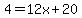 4=12x%2B20