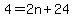4=2n%2B24
