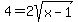 4=2sqrt+%28x-1%29