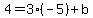 4=3%28-5%29%2Bb