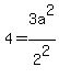 4=3a%5E2%2F2%5E2%29