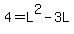 4=L%5E2-3L
