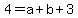 4=a%2Bb%2B3