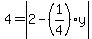 4=abs%282-%281%2F4%29y%29
