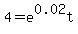 4=e%5E0.02t