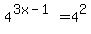 4%5E%283x-1%29+=+4%5E2