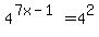 4%5E%287x-1%29=4%5E2