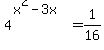 4%5E%28x%5E2-3x%29=1%2F16