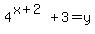 4%5E%28x+%2B+2%29%2B3+=+y