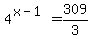 4%5E%28x-1%29+=+309%2F3