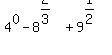 4%5E0+-+8%5E%282%2F3%29+%2B+9%5E%281%2F2%29
