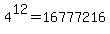 4%5E12+=+16777216