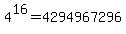 4%5E16=4294967296