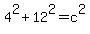 4%5E2%2B12%5E2=c%5E2