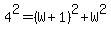 4%5E2+=+%28W%2B1%29%5E2+%2B+W%5E2