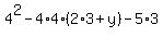 4%5E2-4%2A4%282%2A3%2By%29-5%2A3