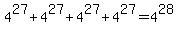 4%5E27%2B4%5E27%2B4%5E27%2B4%5E27=4%5E28