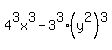 4%5E3x%5E3-3%5E3%28y%5E2%29%5E3