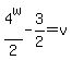4%5Ew%2F2-3%2F2+=+v+