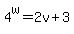 4%5Ew+=+2v%2B3+