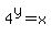 4%5Ey+=+x