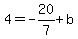 4+=+-20%2F7%2Bb
