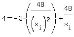 4+=+-3%2A%2848%2F%28x%5Bi%5D%29%5E2%29+%2B+48%2Fx%5Bi%5D