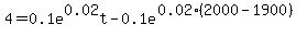 4+=+0.1e%5E0.02t+-+0.1e%5E%280.02%282000-1900%29%29