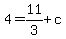 4+=+11%2F3+%2B+c