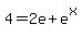4+=+2e+%2B+e%5Ex