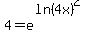 4+=+e%5E%28ln%284x%29%5E2%29