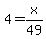 4+=+x%2F49