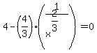 4-+%284%2F3%29%281%2Fx%5E%282%2F3%29%29=0