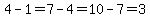 4-1=7-4=10-7=3