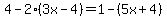 4-2%283x-4%29=1-%285x%2B4%29
