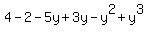 4-2-5y%2B3y-y%5E2%2By%5E3