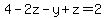 4-2z-y%2Bz=2