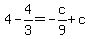 4-4%2F3=-c%2F9%2Bc