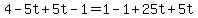 4-5t%2B5t-1=1-1%2B25t%2B5t