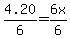 4.20%2F6=6x%2F6